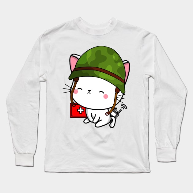 Medic Angora Cat Long Sleeve T-Shirt by Pet Station